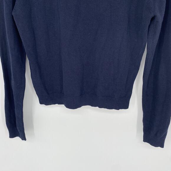 Royal Monk Banned Apparel Navy Yellow Jaquard Cardigan Sweater women's Size M - Picture 8 of 9